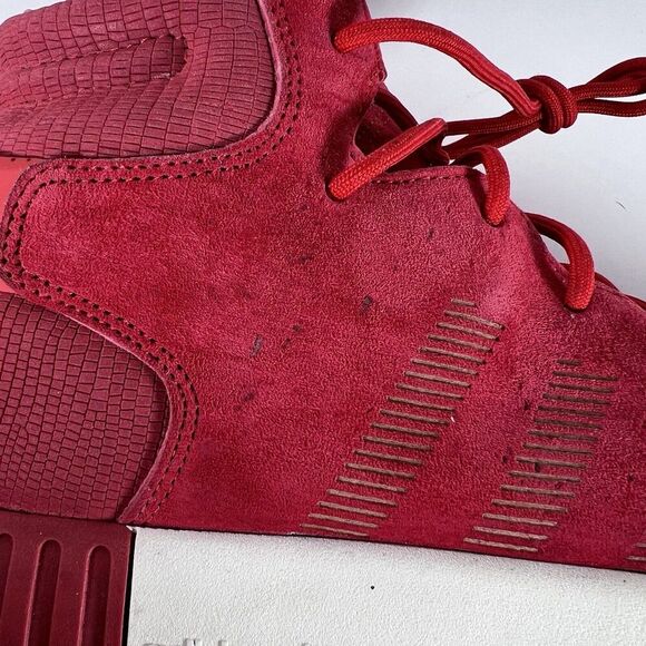 Adidas Tubular Invader Mid Red Suede Lace Up Athletic Shoes Men's Size 10 - Picture 11 of 11